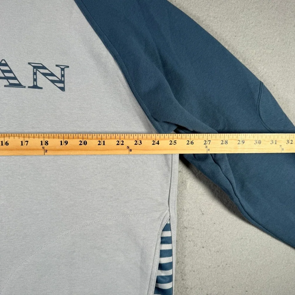 Jordan Mens XXL Grey‎ Blue Striped Raglan Crewneck Sweatshirt SP140710NIG